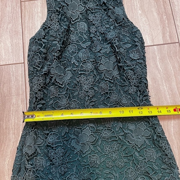 Lauren Ralph Lauren Green Lace Lined Bodycon Halter Dress Size 2 - Picture 3 of 7